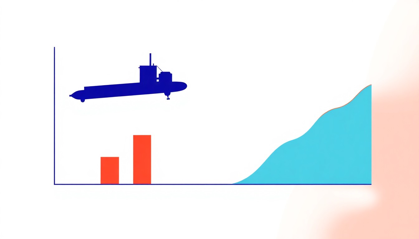 A minimalist abstract illustration using bold geometric shapes in primary colors to conceptually represent the nuanced dynamics of import price inflation, with energy costs as the primary driver but underlying stability in core prices.