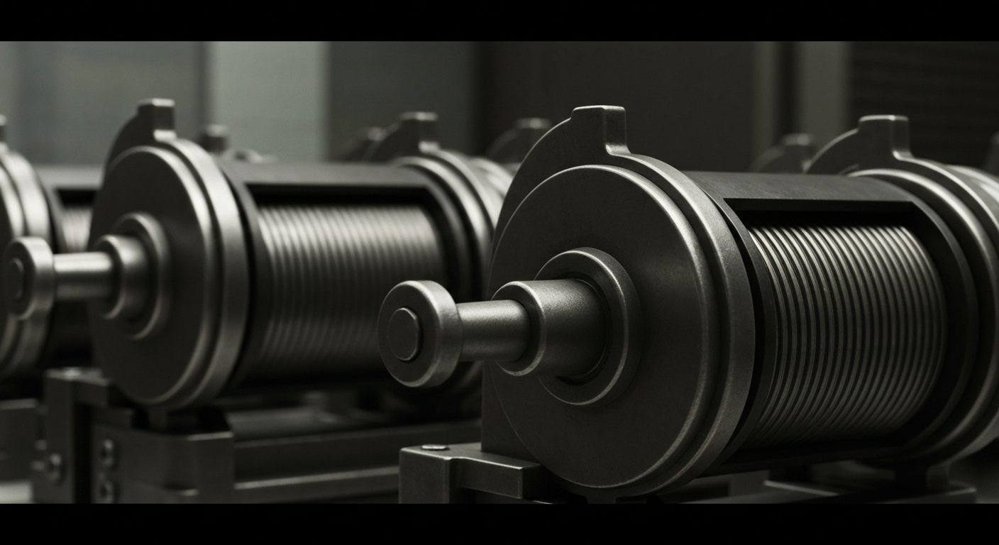 A close-up view of the heavy, industrial machinery and mechanisms that power the debt collection industry, conveying a sense of institutional strength and security without using literal financial symbols.