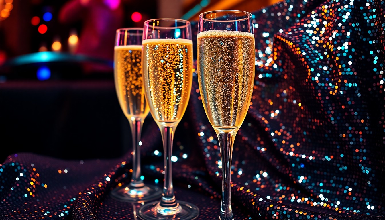 An abstract, high-contrast close-up image of luxurious textures like shimmering sequins and sparkling glass, evoking the glamorous atmosphere of a night out in the fictional town of Genoa City.