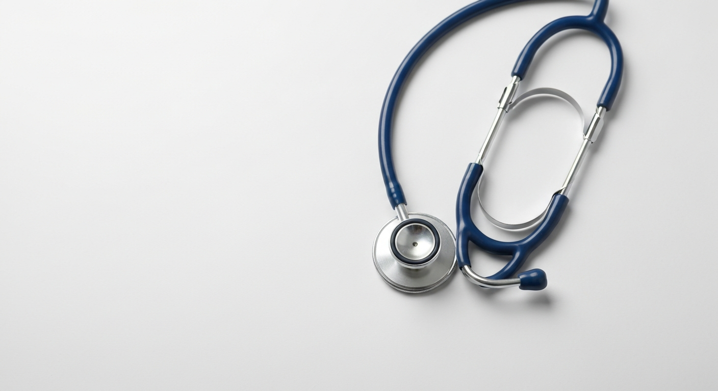 A minimalist design in the style of Keith Haring where a medical stethoscope is defined entirely by glowing, vibrant neon lines against a deep, dark background, emphasizing the shape and electricity of AI-powered healthcare technology.