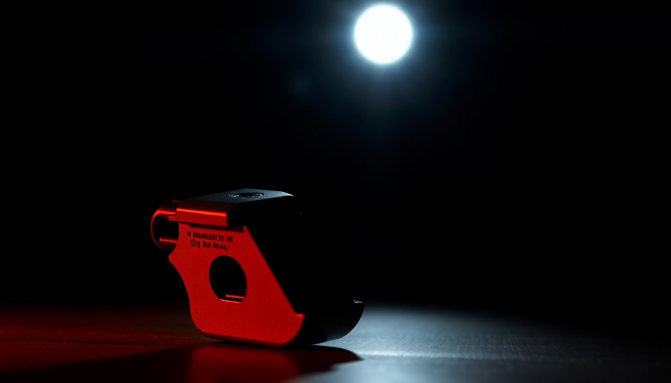 An extreme close-up photograph of a handgun magazine against a pitch-black background, lit by a harsh camera flash to create a gritty, investigative aesthetic that conceptually represents the threat of gun violence in schools.