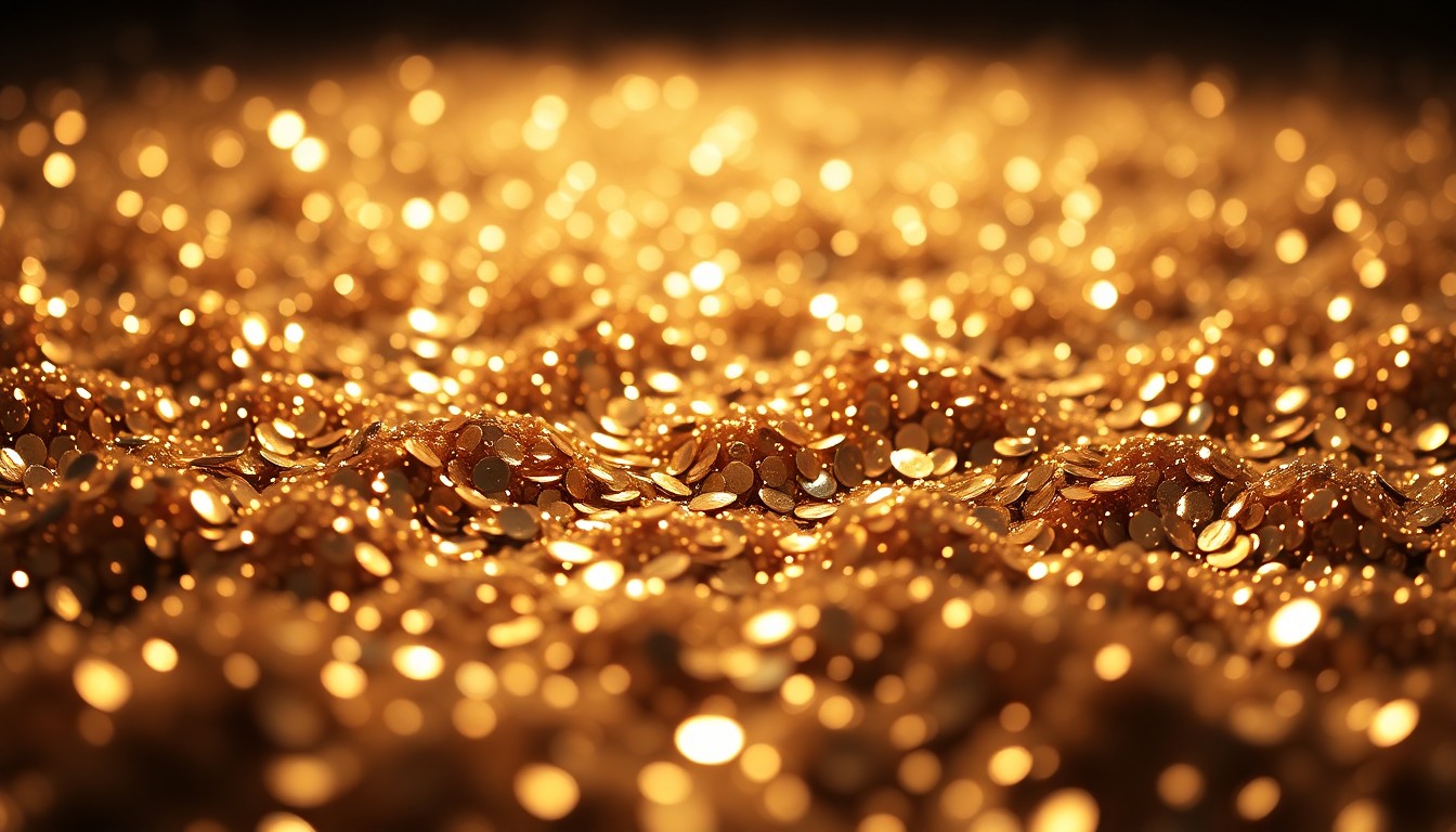 An extreme close-up photograph of shimmering, glittering sequins in high-contrast studio lighting, conceptually representing the timeless allure of classic cinema.