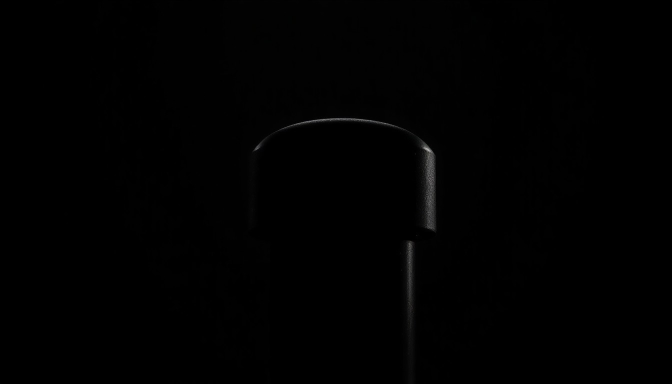 An extreme close-up photograph of a metal pipe cap with a faint red glow, conceptually illustrating the discovery of a suspected explosive device.