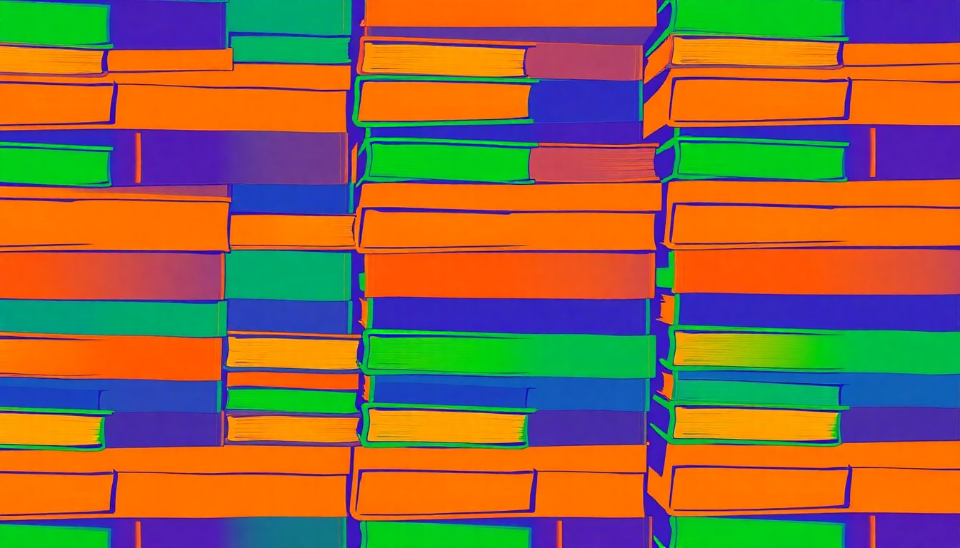 A bold, colorful grid of stylized textbooks in shades of blue, green, and orange, conceptually representing the vital role of public schools in providing educational opportunities.