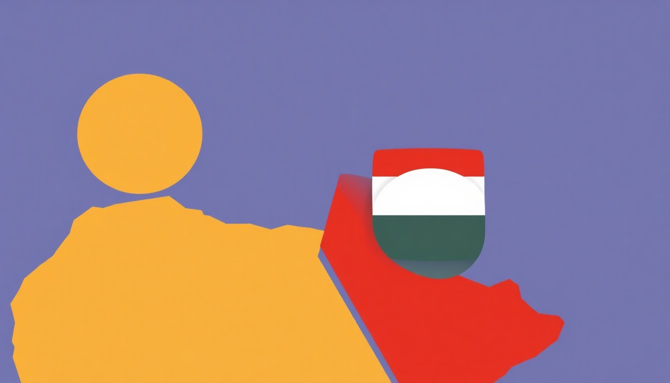 A composition of overlapping triangles and rectangles in shades of blue, red, and yellow, conceptually representing the complex global economic impacts of the Middle East conflict.