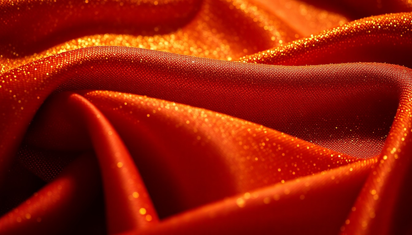 An extreme close-up of a luxurious, shimmering gold and deep burgundy fabric, capturing the rich, sensual essence of modern literary fiction.