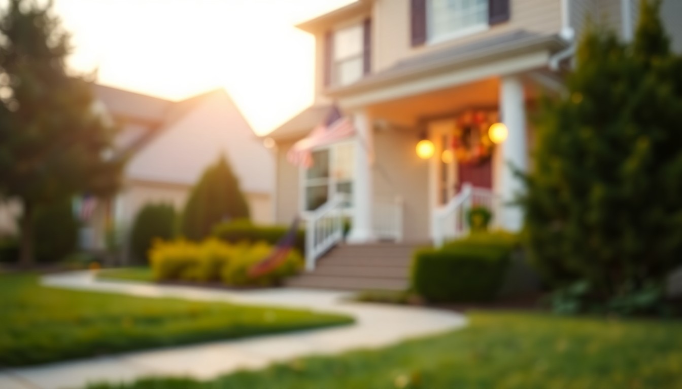 An abstract, impressionistic photograph of a residential building's exterior, with blurred, colorful reflections of light creating a sense of warmth and cleanliness.