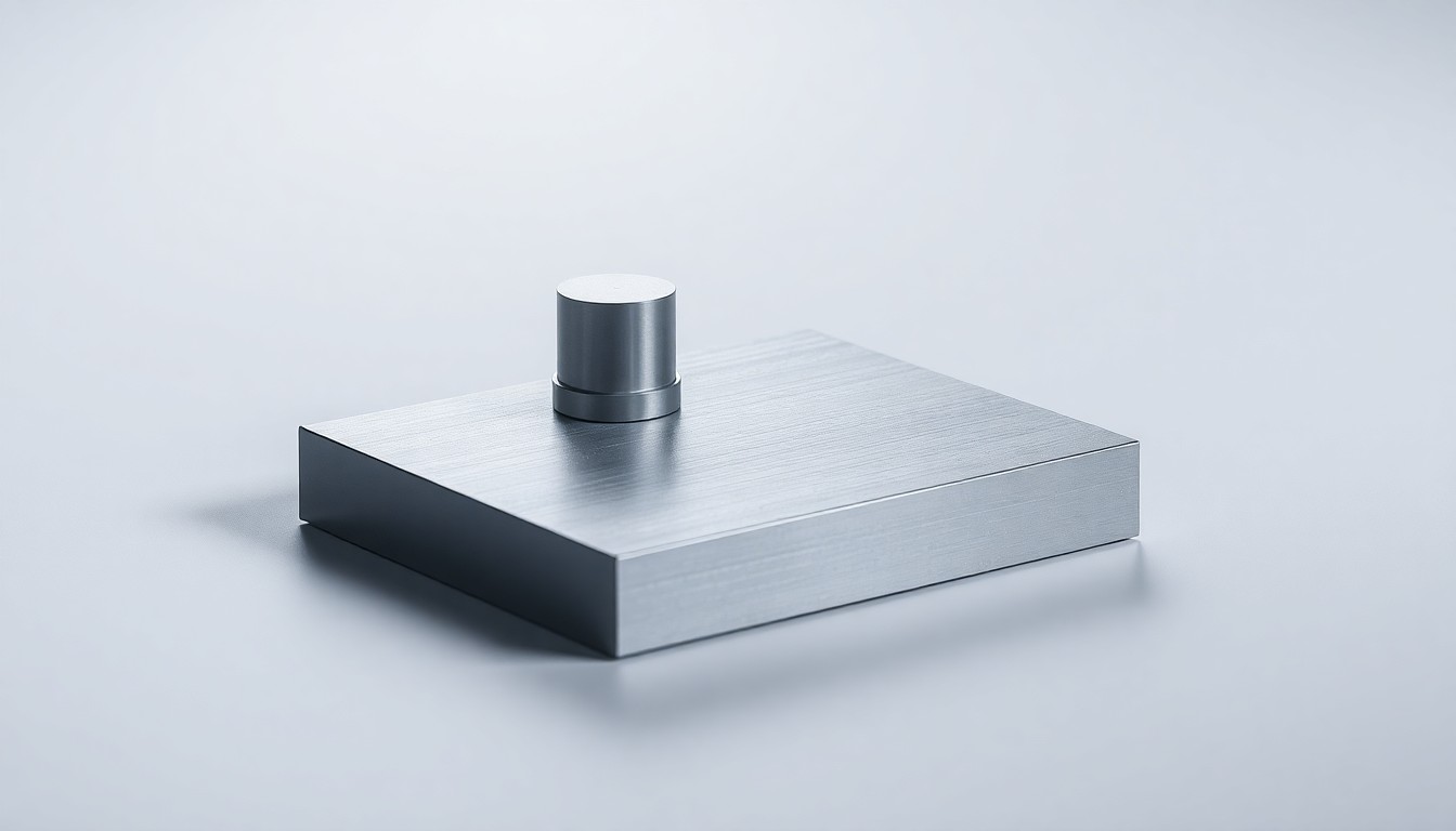 A photorealistic studio still-life photograph featuring a sleek, metallic semiconductor wafer processing tool arranged elegantly on a clean, monochromatic background using dramatic lighting to convey the precision and sophistication of ACM Research's manufacturing equipment.