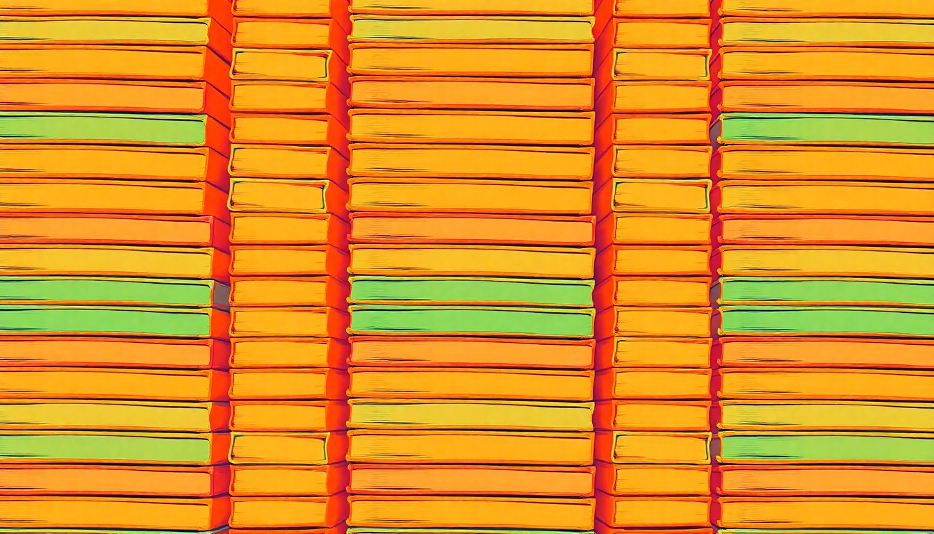 A visually striking grid of colorful book covers in a pop art style, conceptually representing an author's efforts to raise funds for animal welfare through her published works.