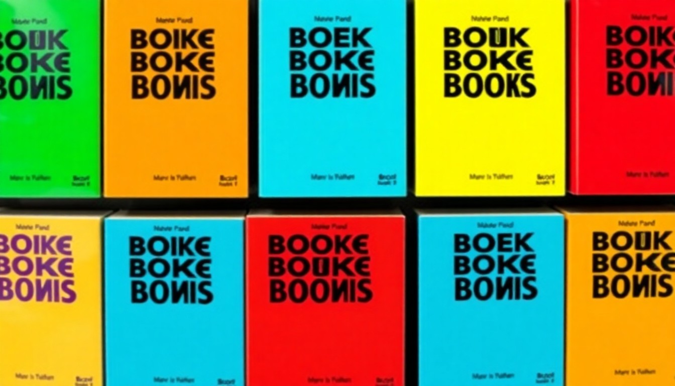 A bold, colorful silkscreen print featuring a repeating pattern of a paperback book cover, conceptually representing the convenience and accessibility of a book vending machine in a public space.