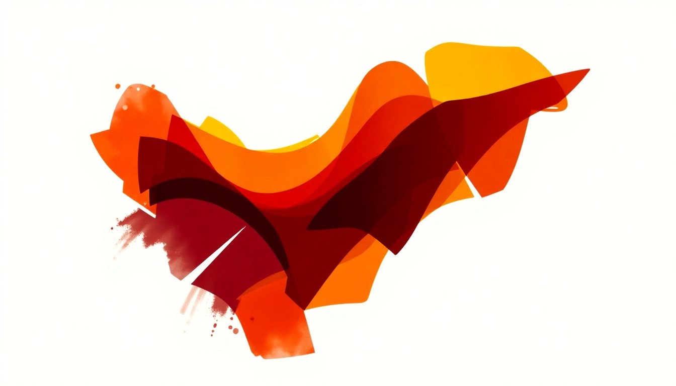 A vibrant, abstract painting with overlapping geometric shapes and waves of warm colors, conceptually representing the proposed changes to the governing structure of the California State University system.