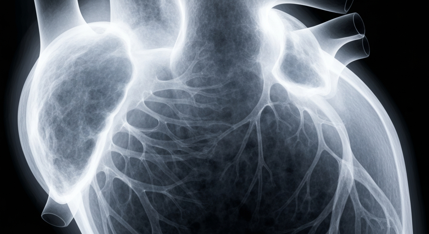 An extreme close-up X-ray photograph revealing the delicate, intricate structures of a human heart, glowing against a dark background and symbolizing the lifesaving power of organ donation.