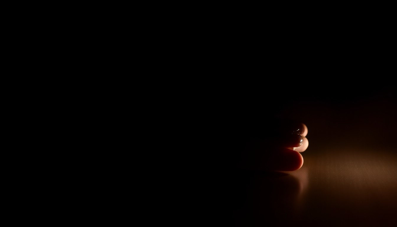 An extreme close-up photograph of a personal item, such as a wallet or phone, illuminated by a harsh, direct camera flash against a pitch-black background, conceptually representing the mystery surrounding the missing teen's case.