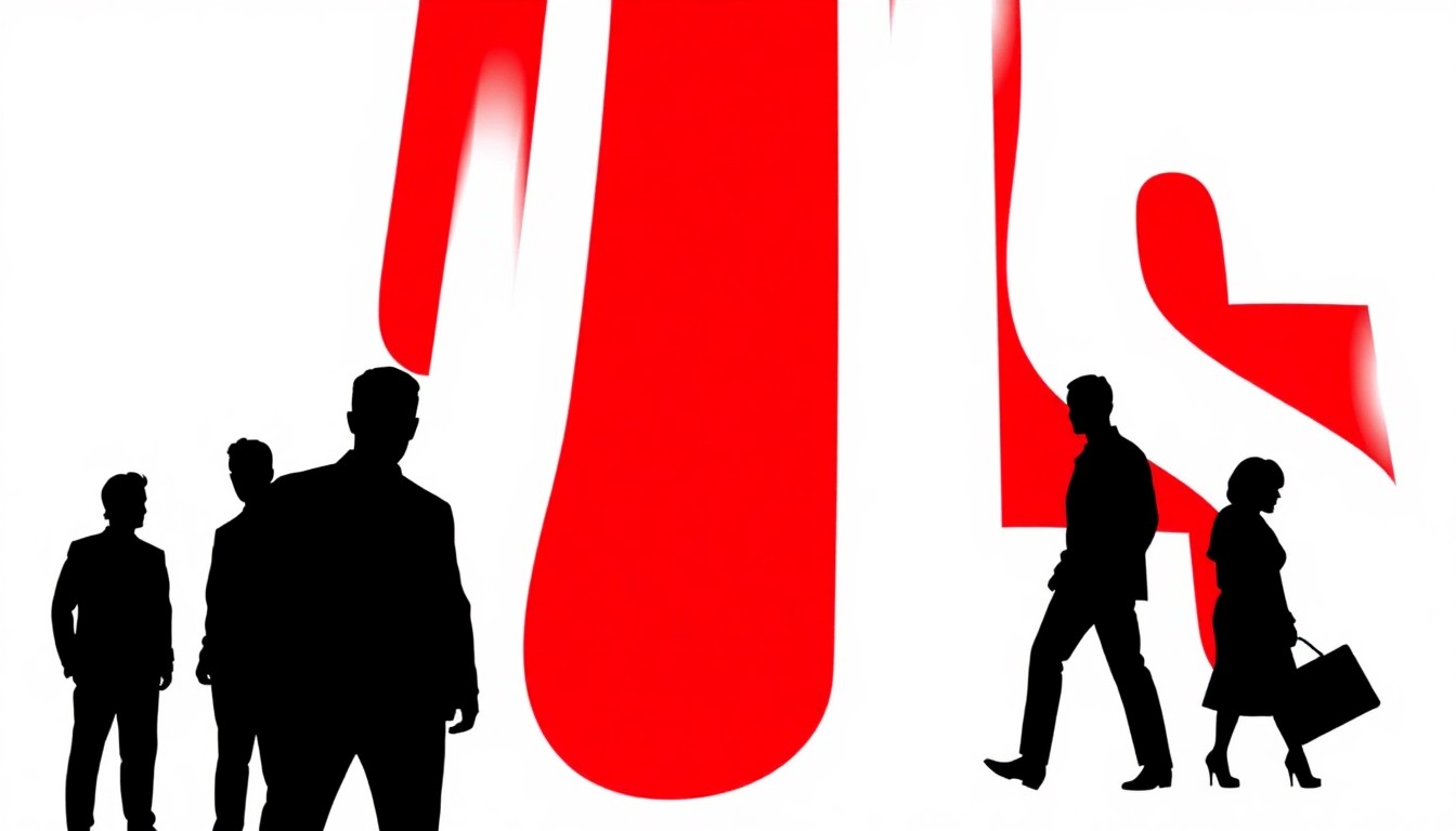 An abstract, minimalist composition of jagged black silhouettes and bold red geometric shapes, conceptually representing the growth of the NCIS franchise on CBS.