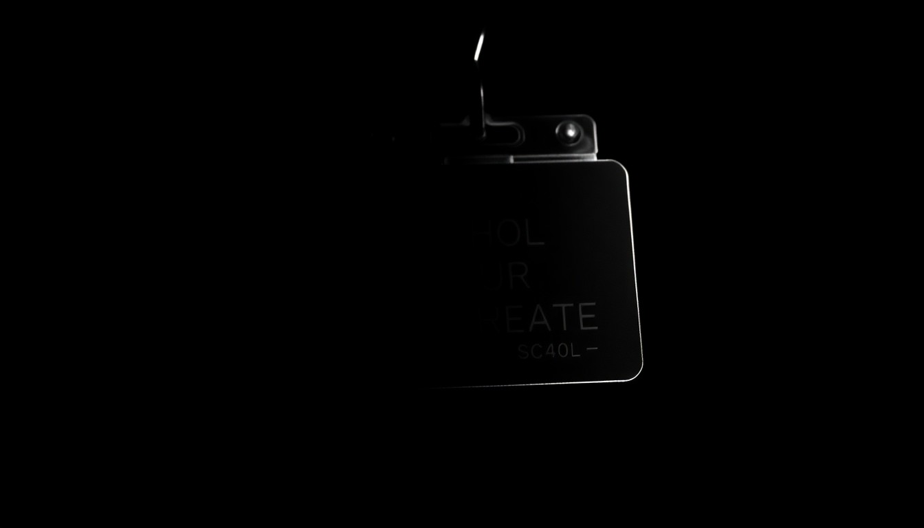 An extreme close-up photograph of a school security badge or ID card, the details and textures of the object standing out against the stark black background, conceptually representing the investigation into school safety protocols.