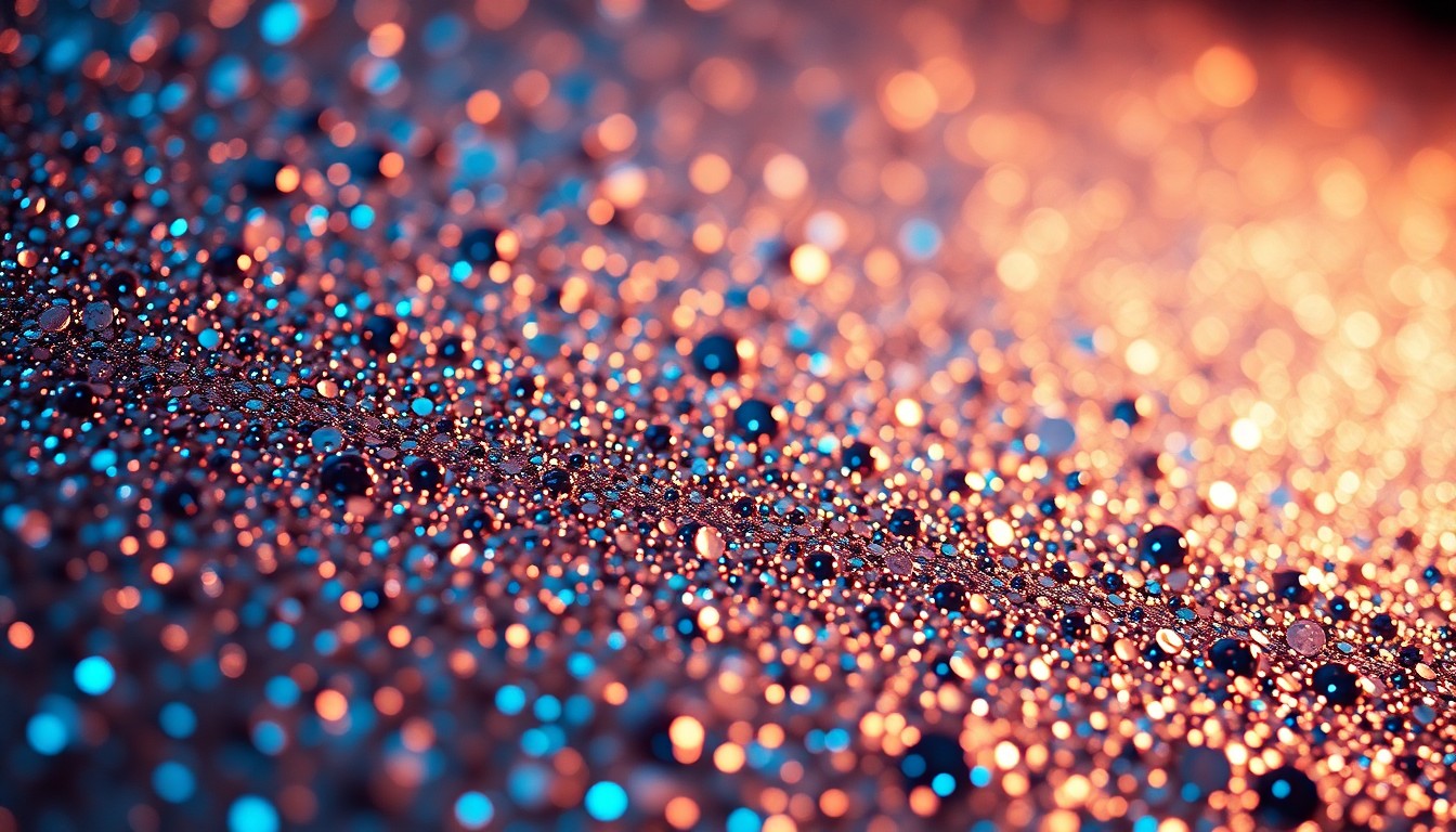 An extreme close-up of shimmering, glittering sequins captured in high-contrast, dramatic studio lighting, conveying the glamour and energy of the entertainment industry.