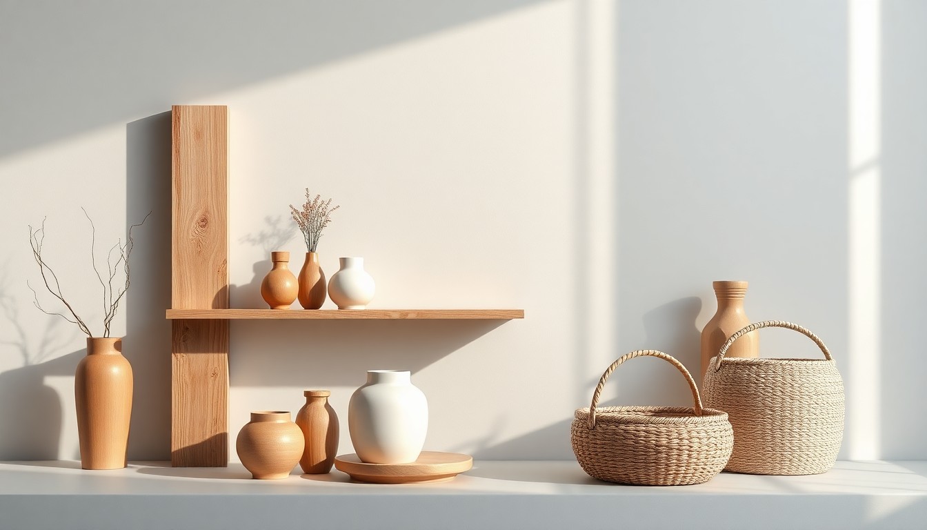 A minimalist studio still life photograph featuring a collection of simple, premium retail display items arranged elegantly on a clean, monochromatic background, conceptually representing the abstract challenges facing the retail industry.