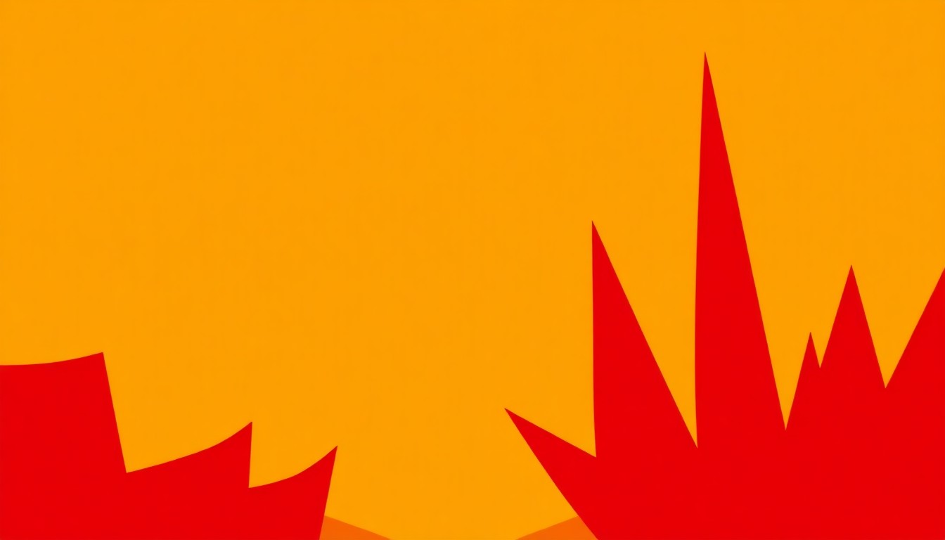 An abstract, minimalist illustration featuring bold, jagged shapes in shades of orange, yellow, and red, conceptually representing the drama and tension of the Survivor finale.