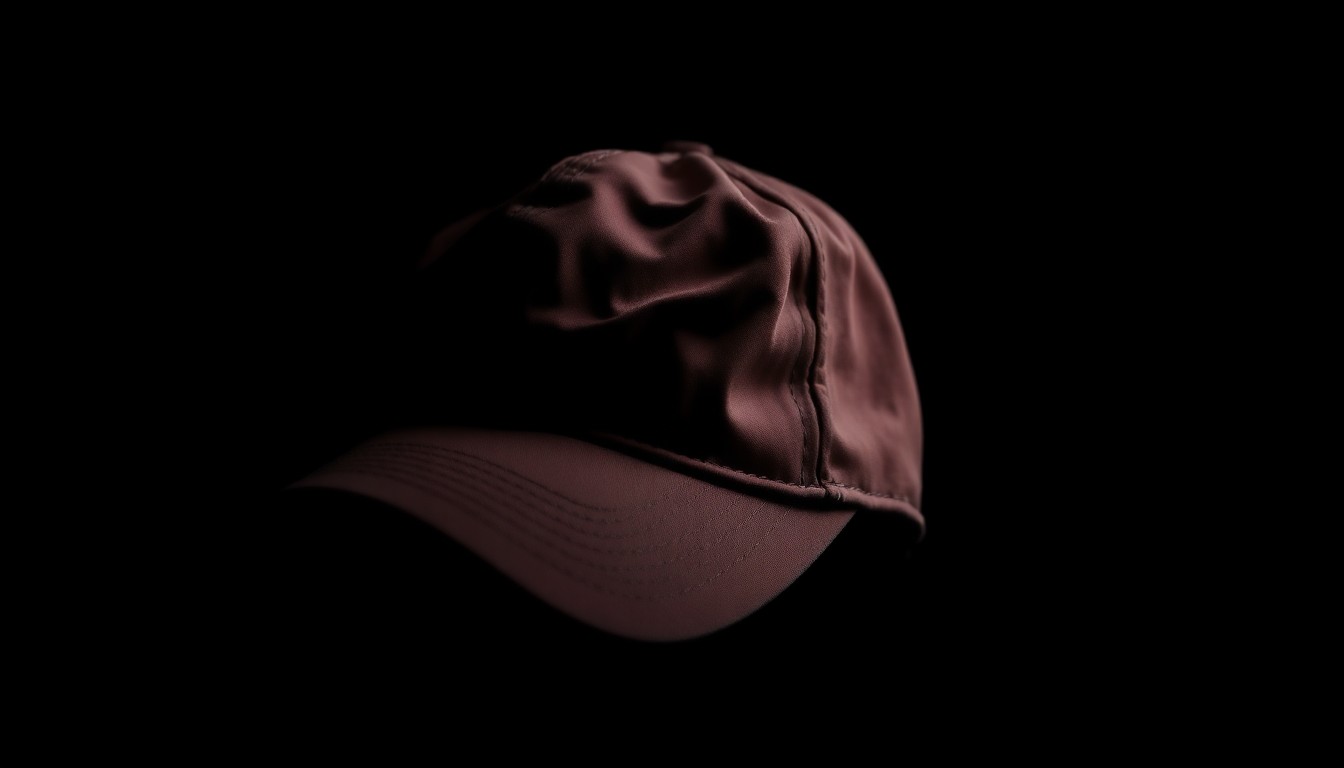 An extreme close-up photograph of a crumpled baseball cap, the harsh flash illuminating the worn fabric and creating dramatic shadows, conveying a sense of the serious investigation into the allegations of bullying within the high school baseball team.