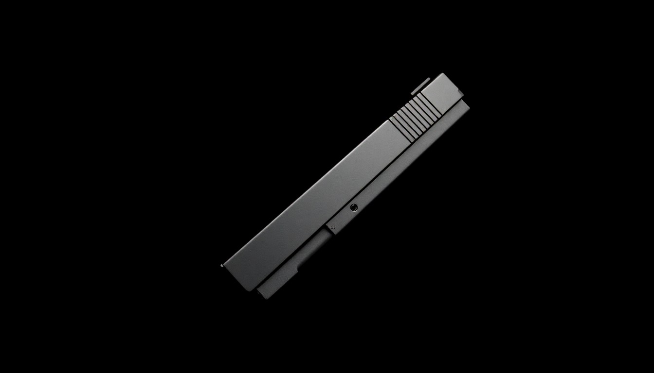 An extreme close-up photograph of a handgun magazine against a pitch-black background, lit by a harsh, direct camera flash, conceptually representing the dangerous weapon used in the abduction.