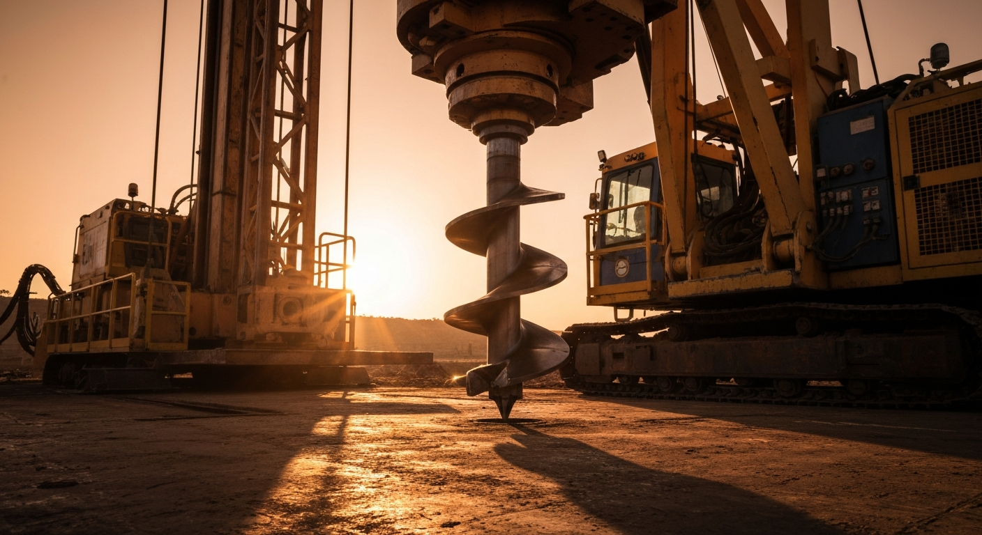 An extreme close-up of intricate, metallic oil drilling equipment and machinery, conveying the industrial power and technical expertise required in the energy sector.