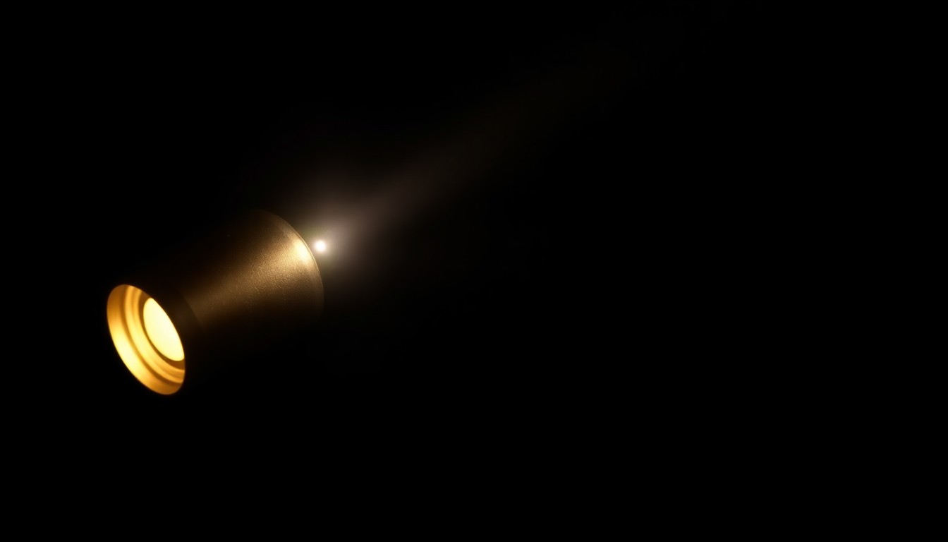 An extreme close-up of a metallic handgun shell casing reflecting a bright flash of light, conveying the stark, gritty aesthetic of a crime scene investigation.