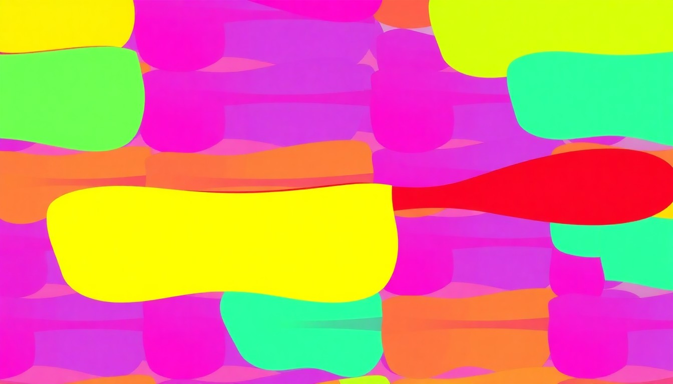 A vibrant, abstract silkscreen print composed of repeated images of a classic boat or dragon boat paddle in a grid, using bold, neon colors and high-contrast black outlines to capture the energy and excitement of Sarasota's waterfront events.