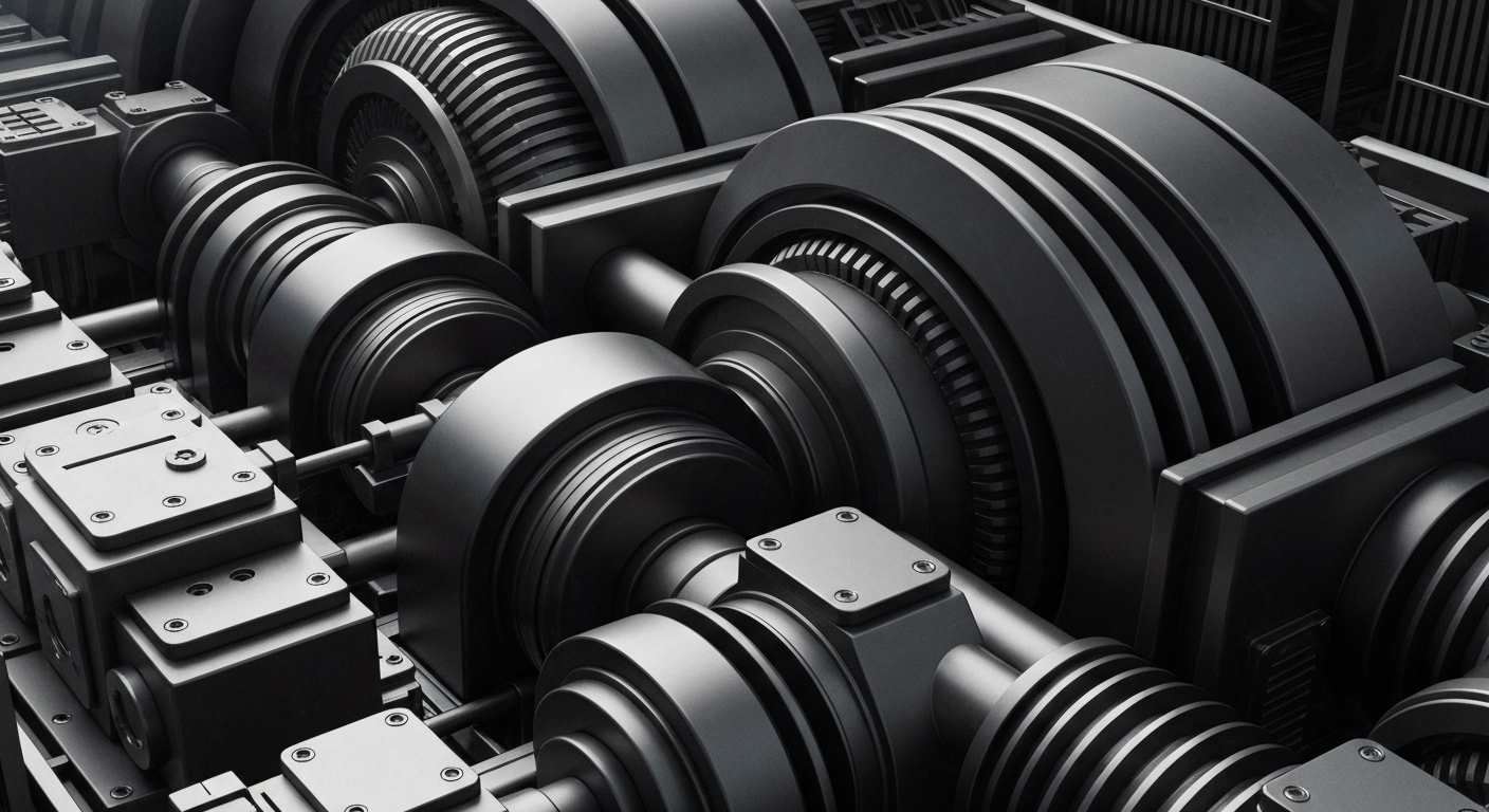 A highly detailed, cinematic macro photograph of the intricate mechanical and electronic components that make up the core systems of a major digital asset trading platform, conveying a sense of the technological complexity and institutional scale behind the cryptocurrency industry.