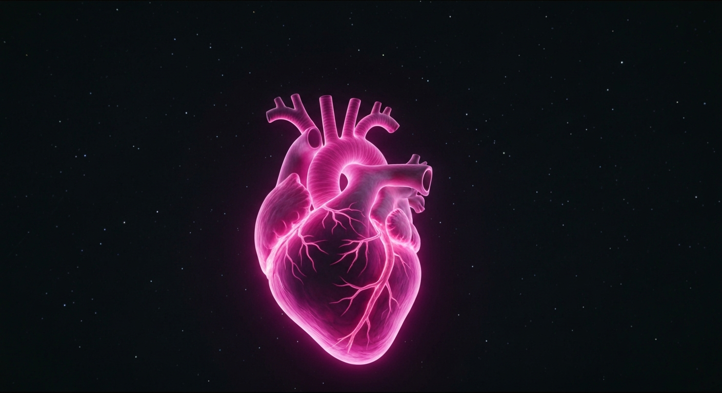 A vibrant, neon-outlined heart glowing against a dark background, conceptually representing the vital importance of organ transplants.