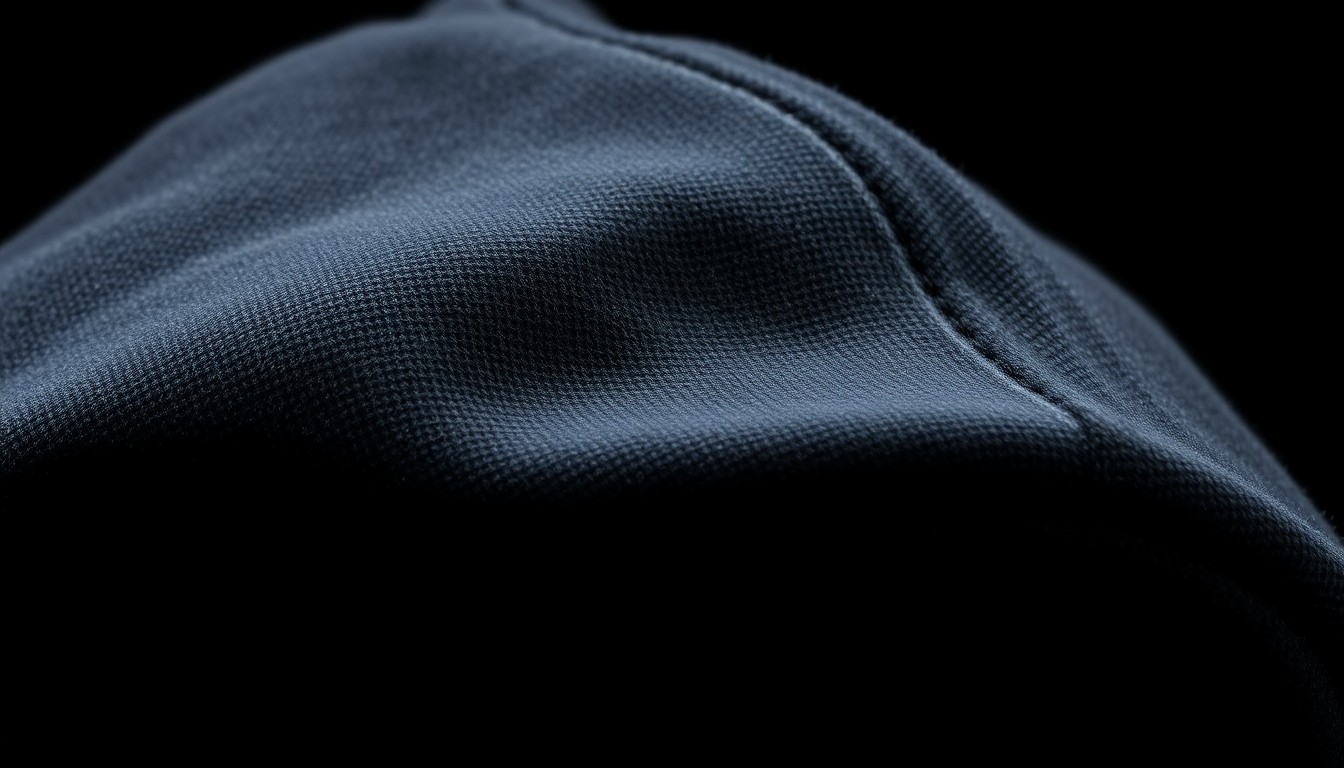 An extreme close-up photograph of a flat-brimmed newsboy cap in a rich, velvety charcoal grey, the fabric catching dramatic studio lighting to create a high-contrast, high-fashion aesthetic.