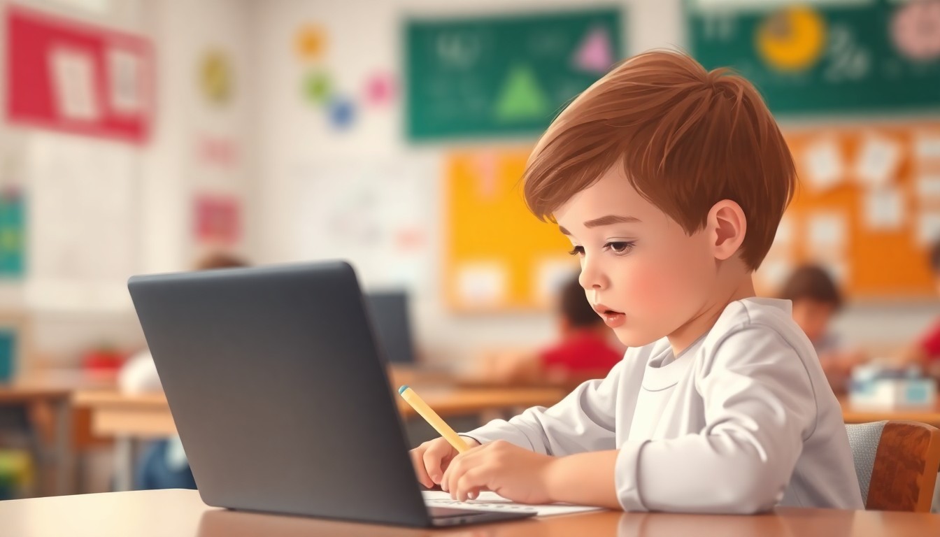 An extremely abstracted, out-of-focus photograph shot through condensation or rain-streaked glass, composed of soft pools of warm color and light representing the vibrant energy of a classroom where a young student is focused on solving math problems.