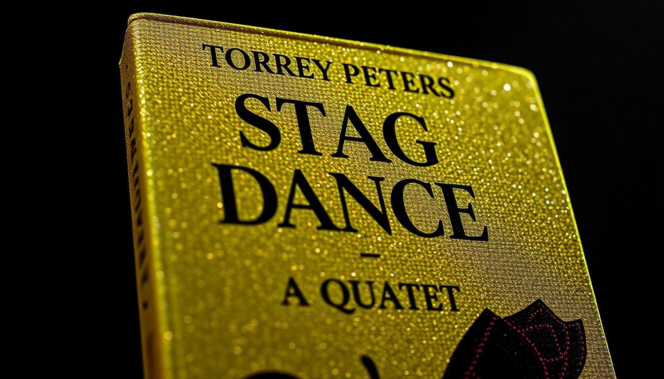 An extreme close-up photograph of a textured book cover in shades of red, pink, and gold, capturing the high-end glamour of Torrey Peters' literary work.
