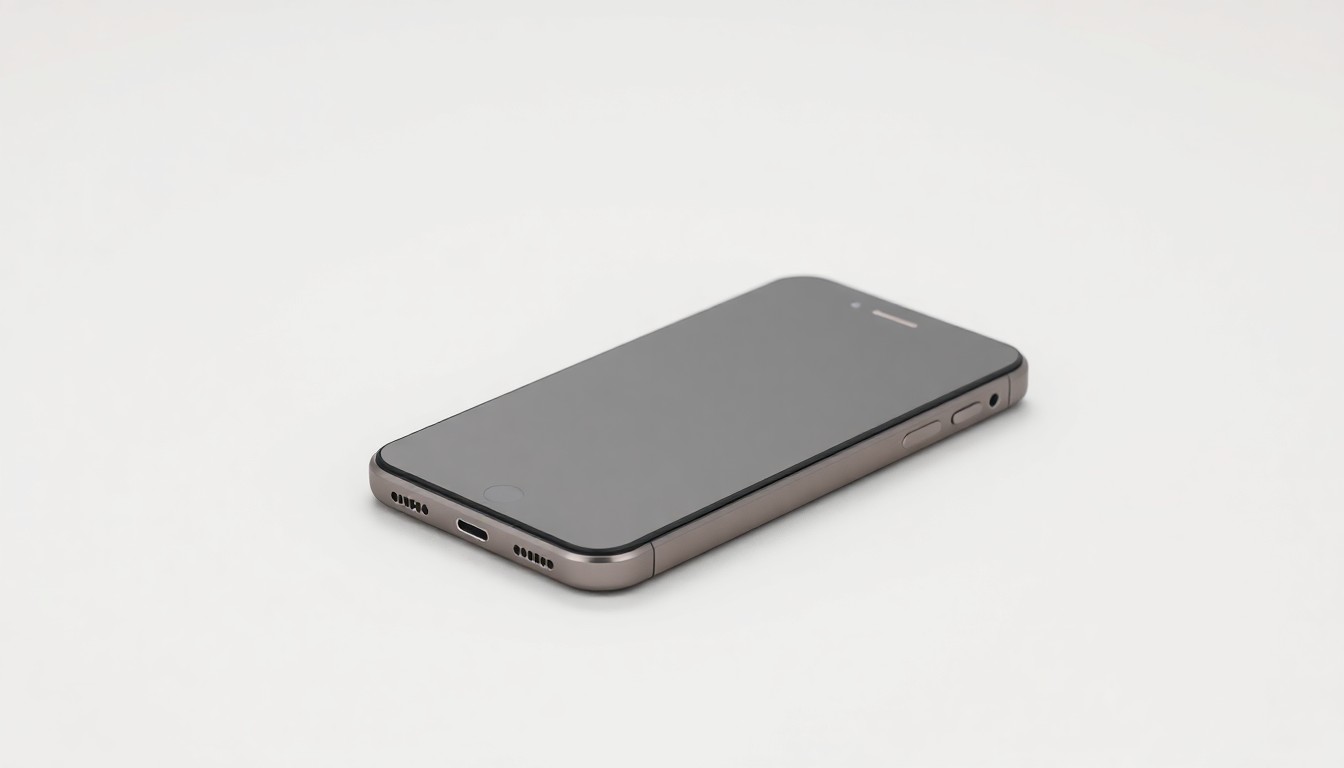 A high-end, photorealistic studio still-life photograph featuring a sleek, modern smartphone resting on a clean, monochromatic background, symbolizing the technology at the heart of the telecom industry.
