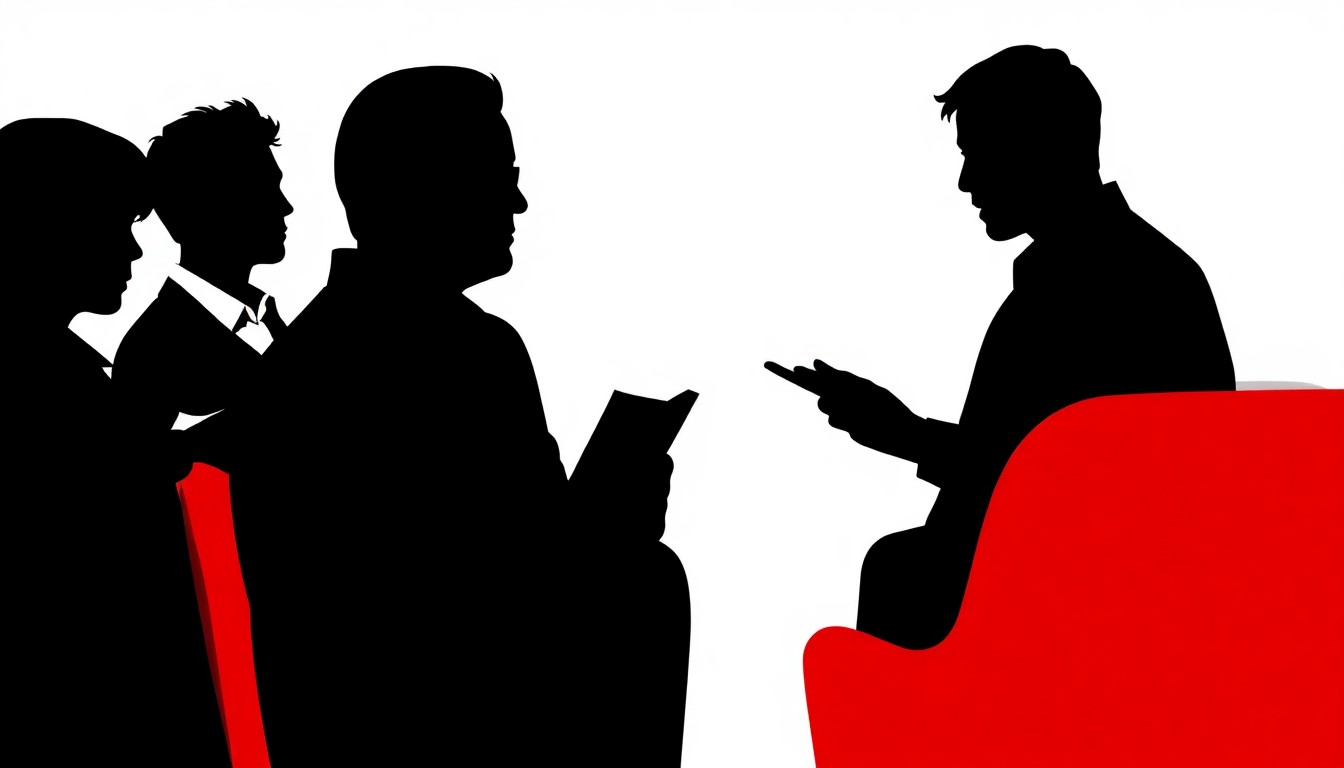 An abstract, minimalist illustration using bold black shapes and high-contrast colors to conceptually represent a literary event, without depicting any specific people, places or objects.