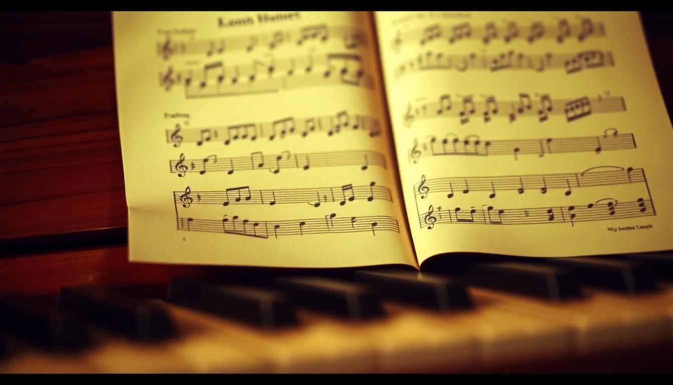 An extremely abstracted, out-of-focus photograph in soft pools of warm color and light, depicting the blurred outline of a piano keyboard and sheet music, conceptually representing the musical legacy of Sandy Edmonds.