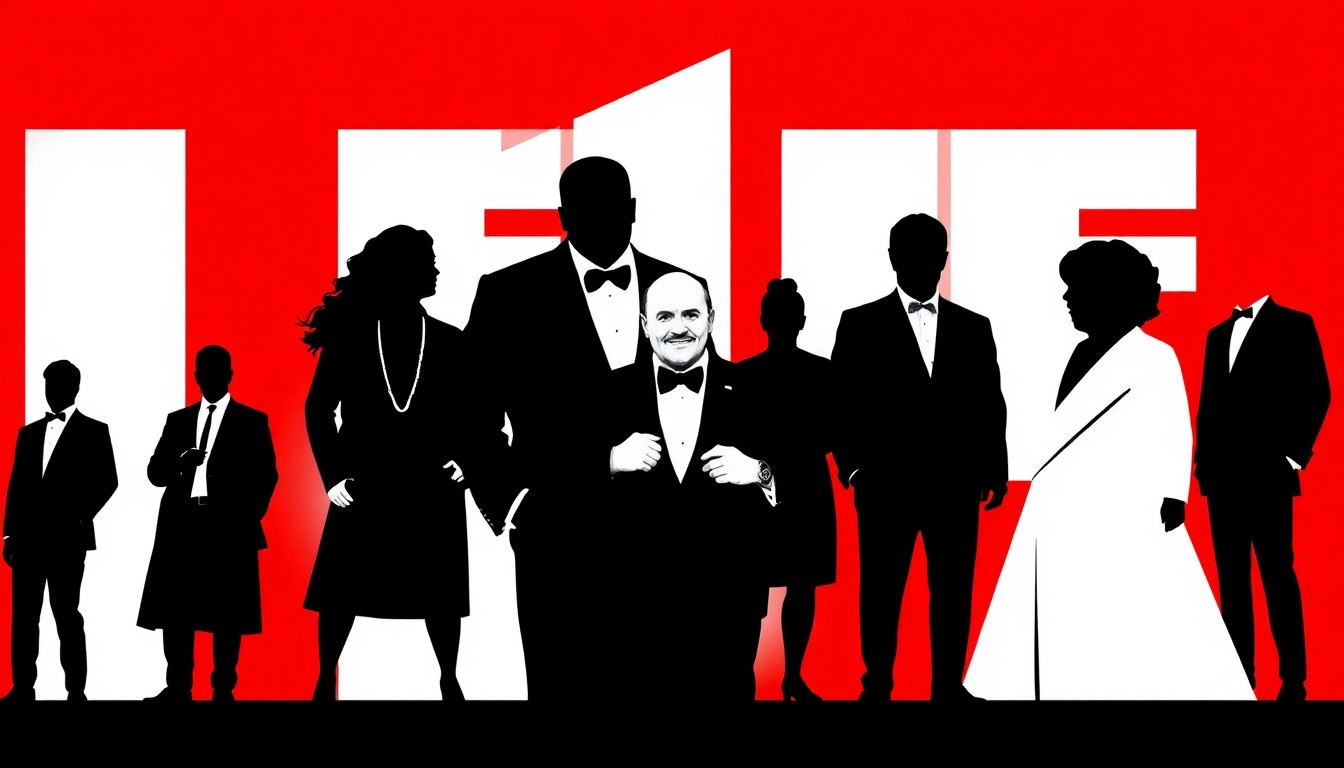 A minimalist, abstract illustration in the style of Saul Bass, featuring sharp, geometric shapes and bold silhouettes in high-contrast colors, conceptually representing the ensemble cast and themes of the new season of 'Beef.'