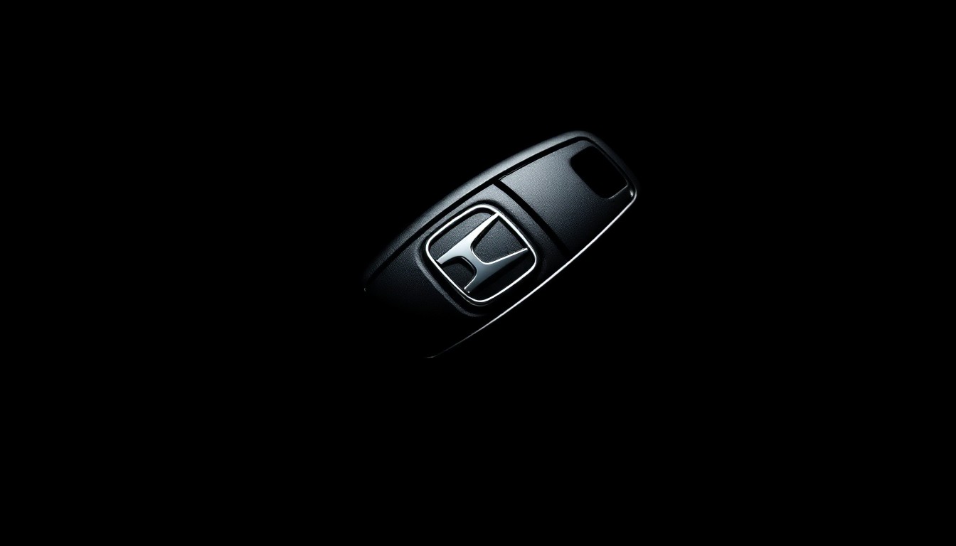 An extreme close-up of a Honda key fob reflecting a harsh, direct camera flash, conceptually representing the targeted thefts of Honda vehicles in Philadelphia.