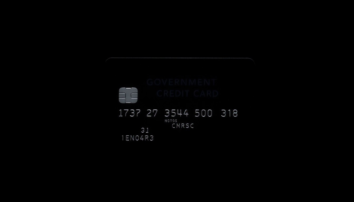 An extreme close-up of a government-issued credit card, the surface reflecting a harsh, direct camera flash, creating a stark, gritty, investigative aesthetic that conceptually represents the investigation into the alleged misuse of public funds.