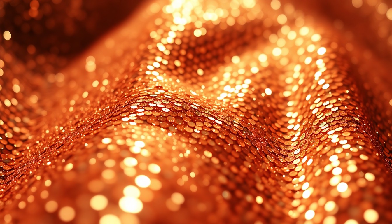 An abstract close-up image of shimmering, high-contrast textures like glittering sequins and disco glass, evoking the glamorous aesthetic of the 'Baywatch' revival.