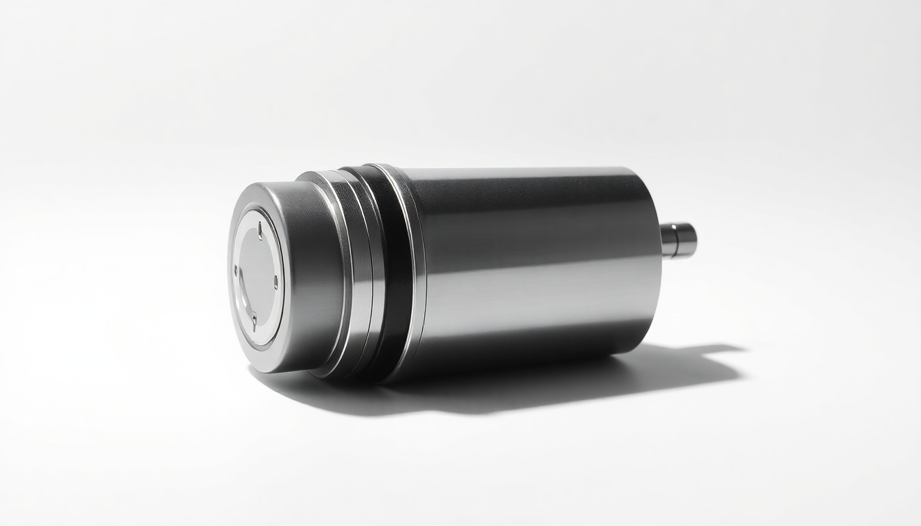 A close-up photograph of a polished metal medical device with clean geometric shapes, illuminated by dramatic studio lighting against a solid white background, conceptually representing innovation and strategy in the medical technology industry.