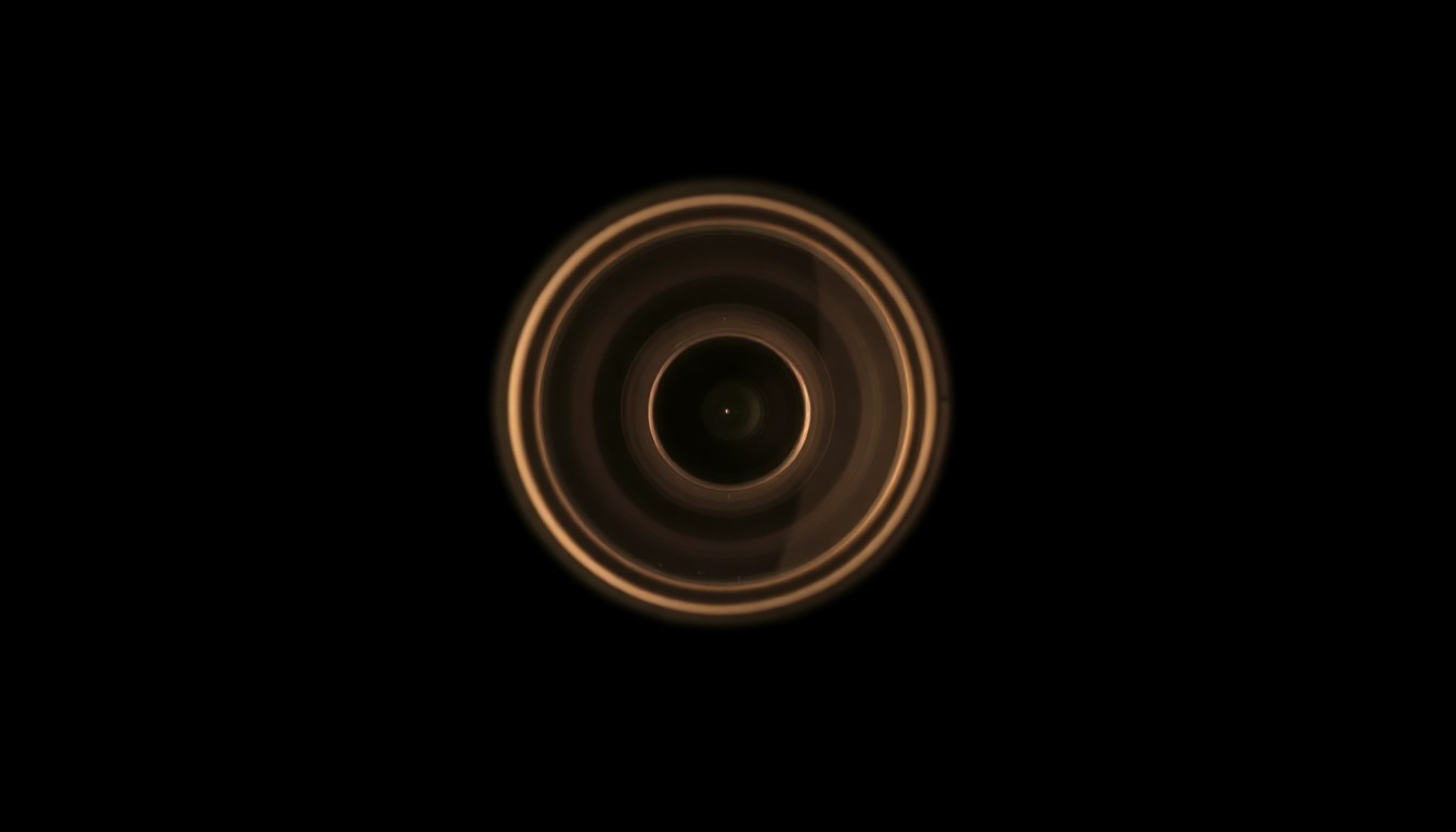 An extreme close-up photograph of a hidden camera lens, its metallic surface reflecting the harsh light in a stark, unsettling manner, conveying the violation and exploitation at the heart of this case.