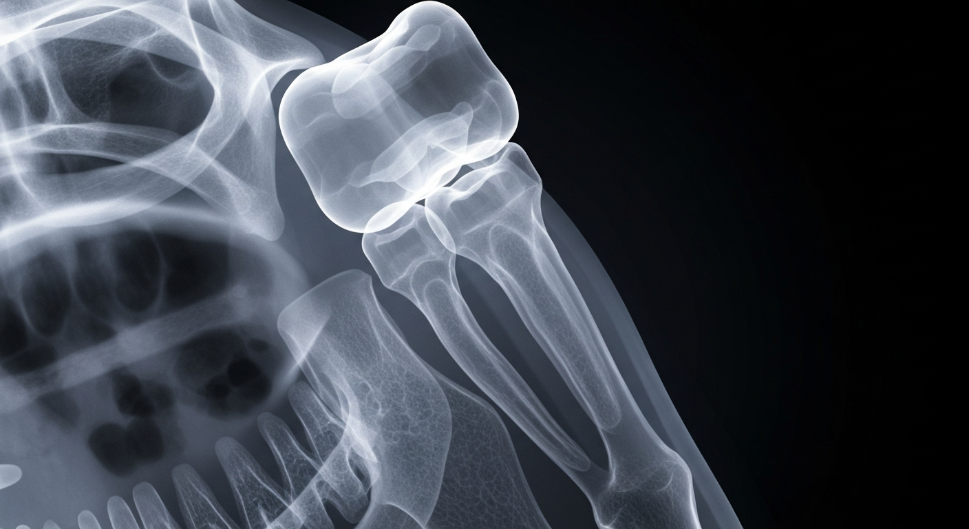 A ghostly, translucent X-ray image of a human tooth and surrounding bone structure, glowing against a dark background, conceptually representing the integration of medical and dental data to provide comprehensive patient care.