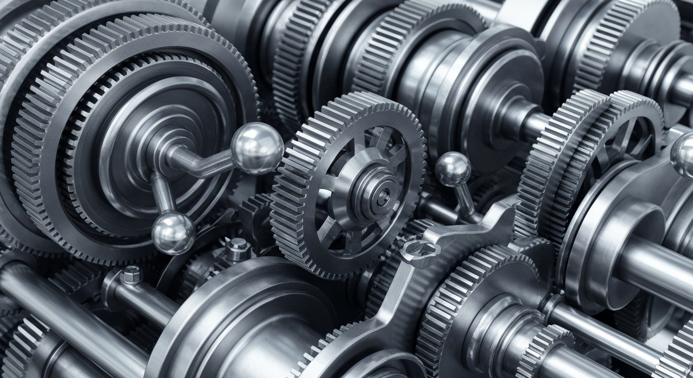 A close-up image of complex, industrial-looking banking machinery, with gears, levers, and polished metal surfaces filling the frame. The image conveys a sense of power, security, and financial infrastructure, representing the central bank operations that are evolving to incorporate digital assets like Bitcoin.