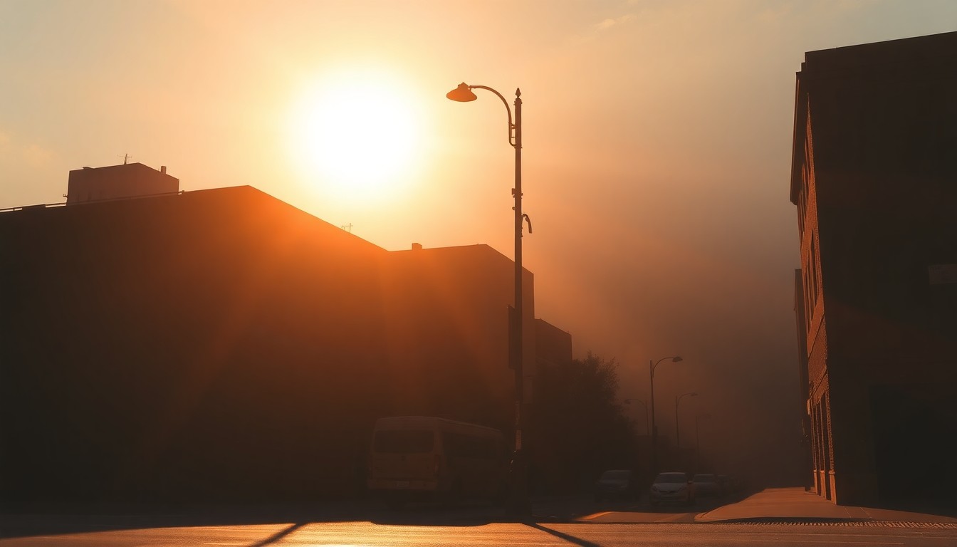 A serene, cinematic painting of a solitary San Francisco street lamp post, its warm light and deep shadows evoking a sense of civic investment and urban renewal.