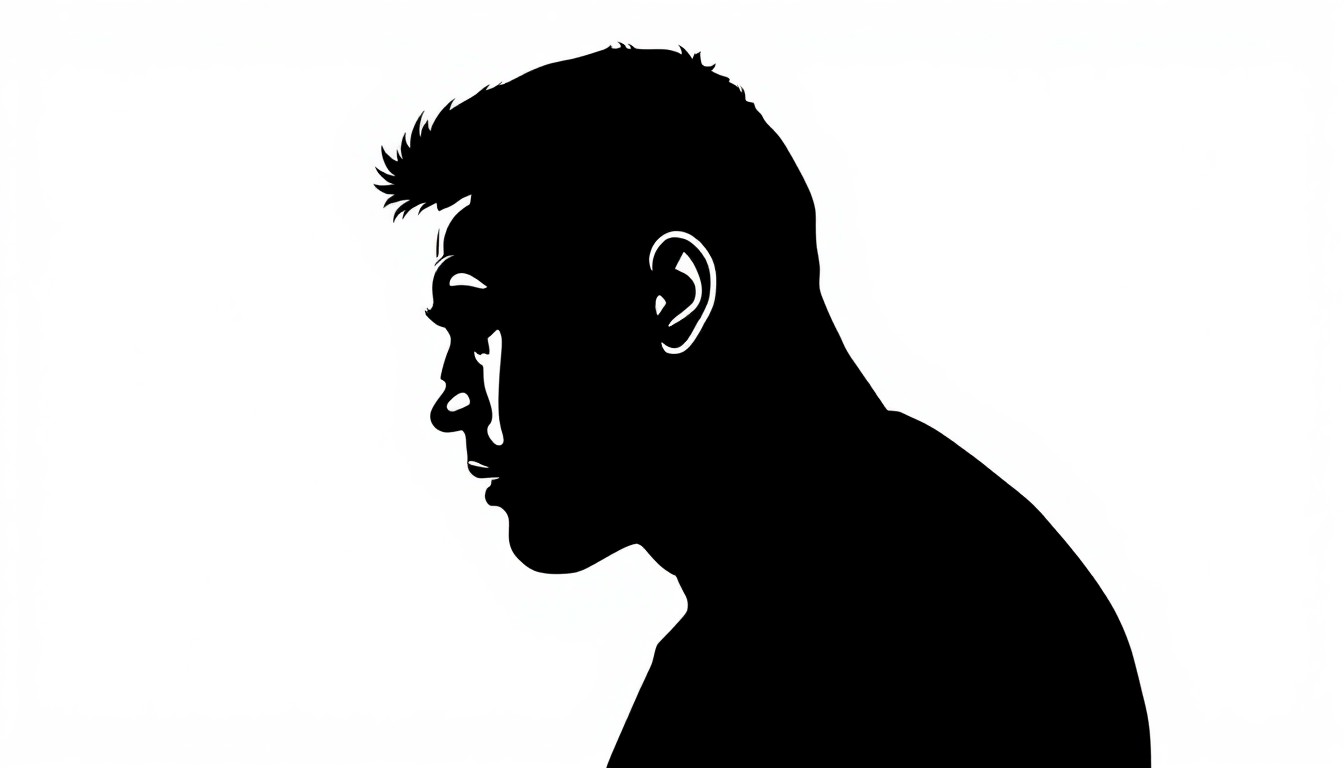 A striking black and white silhouette of a boxer's profile, with the faint outline of rolling hills in the background, conceptually representing the unexpected final resting place of a global sports icon.