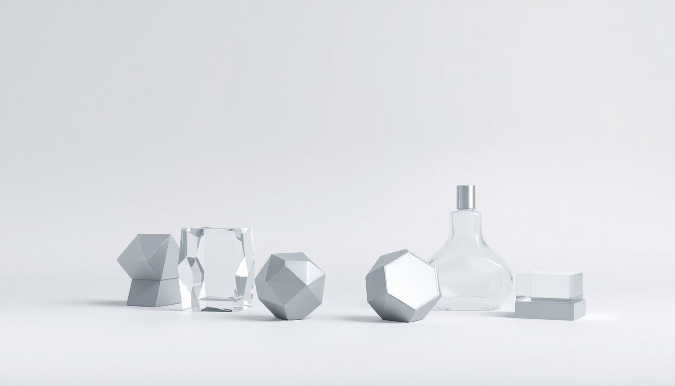 A minimalist, photorealistic studio still life featuring a collection of premium, polished geometric objects arranged elegantly on a clean, monochromatic background, conceptually representing the abstract financial concepts at the heart of the Rays stadium deal negotiations.