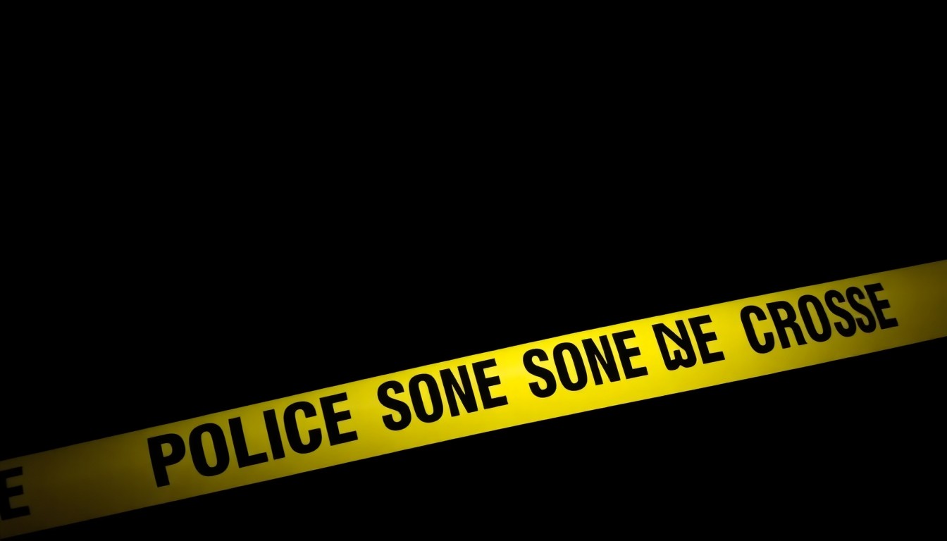 An extreme close-up photograph of a police evidence marker against a pitch-black background, lit by a harsh, direct camera flash, creating a stark, investigative aesthetic.