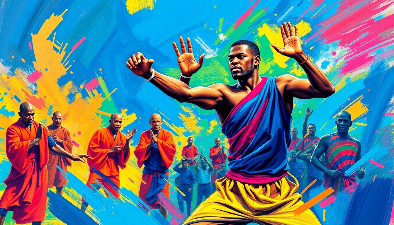 An abstract, energetic painting in neon colors depicting the powerful, towering figure of NBA player Victor Wembanyama engaged in intense physical training, conceptually representing his dedication to maximizing his potential.