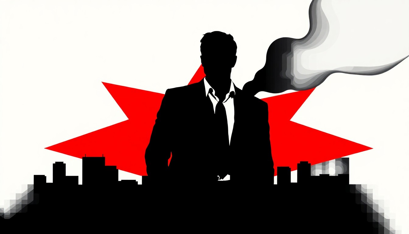 A bold, abstract composition of jagged red and white geometric shapes, creating a striking visual metaphor for the comeback of a popular 'NCIS' character.