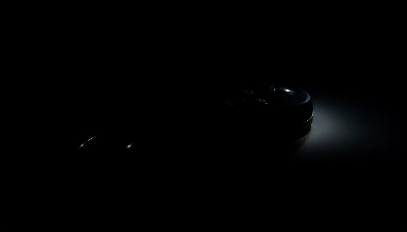 An extreme close-up photograph of a car key or other small piece of physical evidence related to the crime, lit by a harsh, direct camera flash against a pitch-black background, creating a stark, gritty, investigative aesthetic.